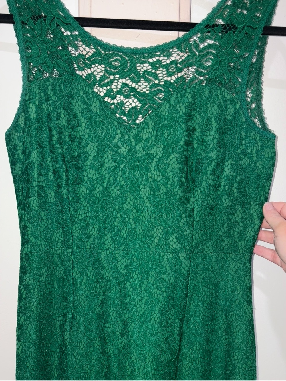 MIUSOL Emerald Green Floral Lace Maxi Dress Size M | Low Back Formal Gown - Picture 4 of 11